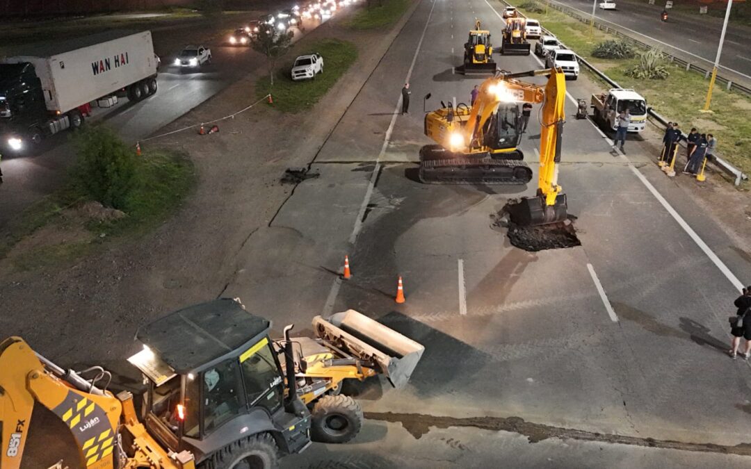 URGENTE – Finalizó en tiempo récord la obra de emergencia en el Acceso Sur