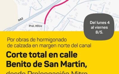 Corte&nbsp;total&nbsp;en calle&nbsp;Benito de San Martín&nbsp;por obras de hormigonado