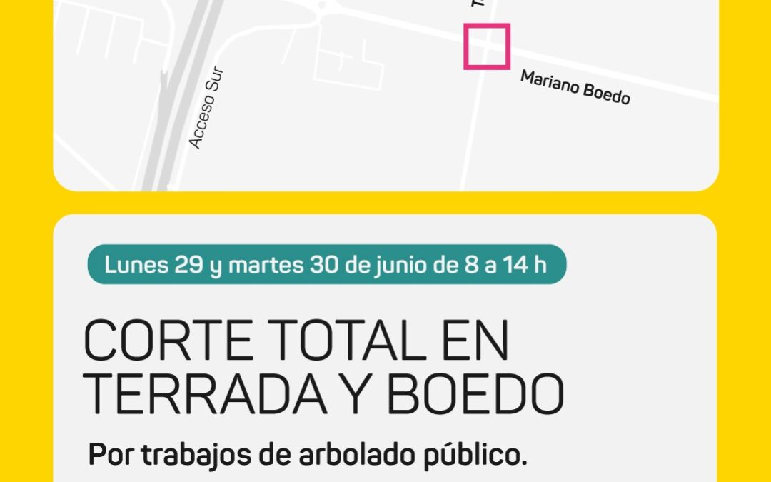 Corte total en Terrada y Boedo por trabajos de arbolado público