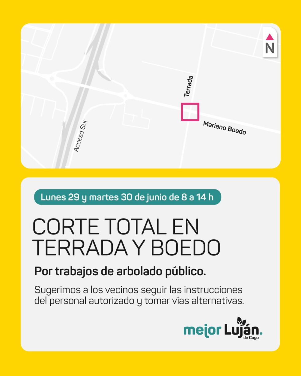 Corte total en Terrada y Boedo por trabajos de arbolado público - Luján ...